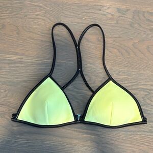 Victoria's Secret Black and Yellow “The Teeny Triangle” Bikini Top